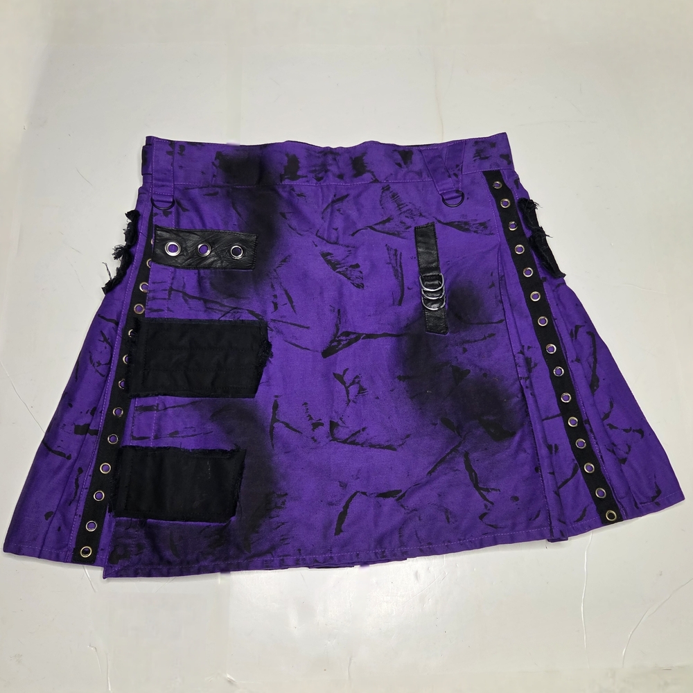 Verillas Warmetal Cargo Utility Kilt Purple Pockets Renaissance Fantasy Mens XL
